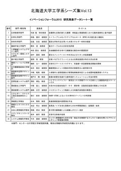 北海道大学工学系シーズ集Vol.13