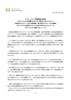 アスリートイメージ評価調査 - 博報堂 DYスポーツマーケティング