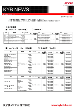 補修専用品設定車種のご案内