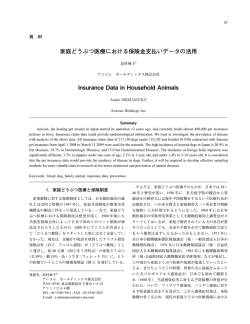 資料・家庭どうぶつ医療における保険金支払いデータの活用 A.Shimamura