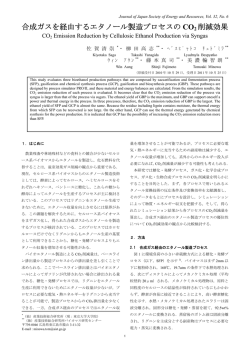 合成ガスを経由するエタノール製造プロセスの CO2 削減効果