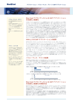Blue Coat アプライアンスによる SAP アプリケーション の加速化と最適化