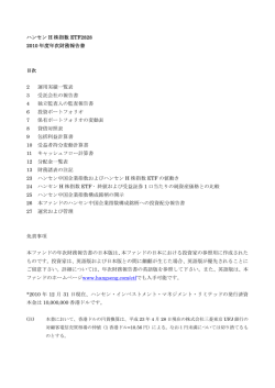 ハンセン H 株指数 ETF2828 2010 年度年次財務