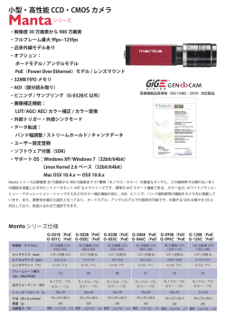 小型・高性能 CCD・CMOS カメラ