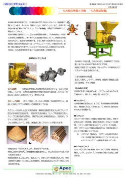 もみ殻の性質と活用 「もみ殻成形機」