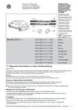 5C0 064 317 x FKZ.indd - Volkswagen Zubeh&ouml;r und Lifestyle