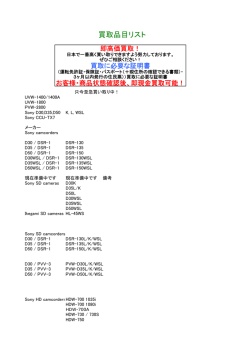 買取品目リスト