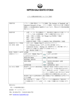イランへの輸入製品については ISIRI（The Institute of Standards and