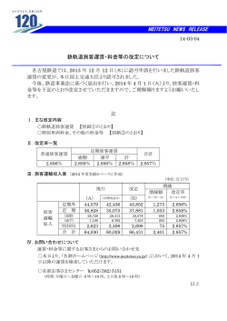 2014.03.04 鉄軌道旅客運賃・料金等の改定について