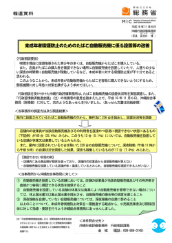 未成年者喫煙防止のためのたばこ自動販売機に係る設置等の改善