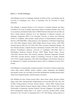 Brief cv of Erik Hollnagel