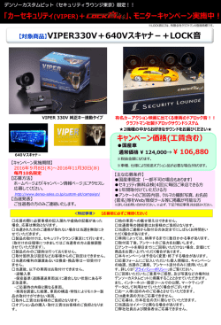 限定！！ 「カーセキュリティ(VIPPER)+LOCK(ロック)音」