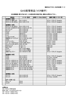 GAS配管部品（VCR継手）