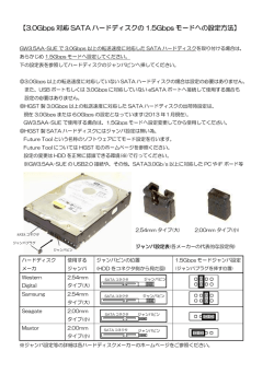 【3.0Gbps 対応 SATA ハードディスクの 1.5Gbps モードへの設定方法】