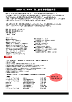 SYMBA NETWORK 第二回改善事例発表会