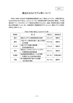 最近の主なトラブル等について - 中間貯蔵・環境安全事業（株）(JESCO)