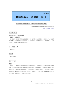 馬伝染病発生情報2008年4月