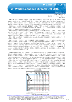 IMF World Economic Outlook Oct 2016