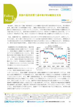 英国の国民投票で過半数がEU離脱を支持