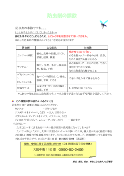 防虫剤の誤飲 - ノムラ薬局