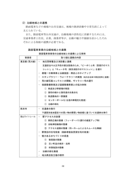 (2) 沿線地域との連携 路面電車などの地域の公共交通は、地域の経済