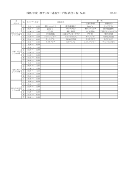 28年度 堺サッカー連盟リーグ戦 試合日程 №09