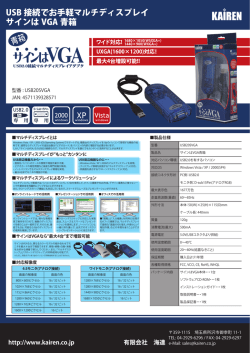 USB 接続でお手軽マルチディスプレイ サインは VGA 青箱