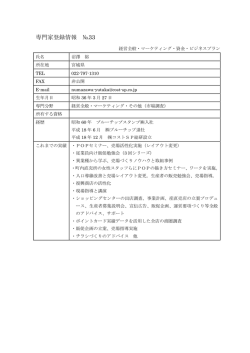 専門家登録情報 №33