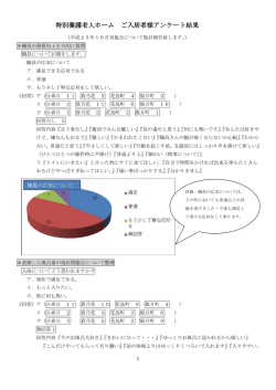 特別養護老人ホーム 平成25年度 ご利用者様