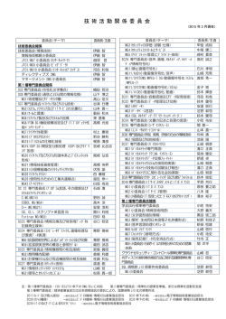 技術活動関係委員会一覧