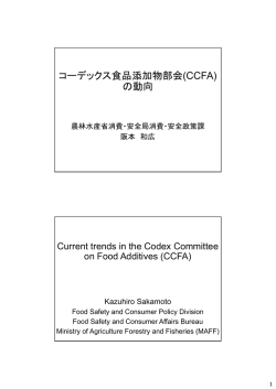 コーデックス食品添加物部会(CCFA) の動向