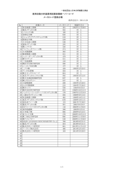 医用自動分析装置用試薬容器統一バーコード メーカコード登録台帳