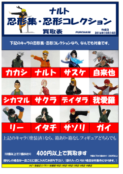 カカシ ナルト サスケ 自来也 リー イタチ サソリ ガイ