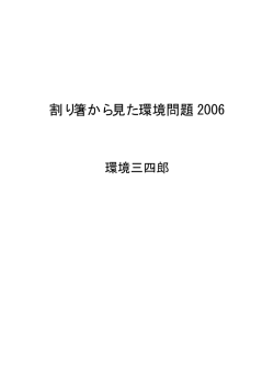 割り箸から見た環境問題 2006