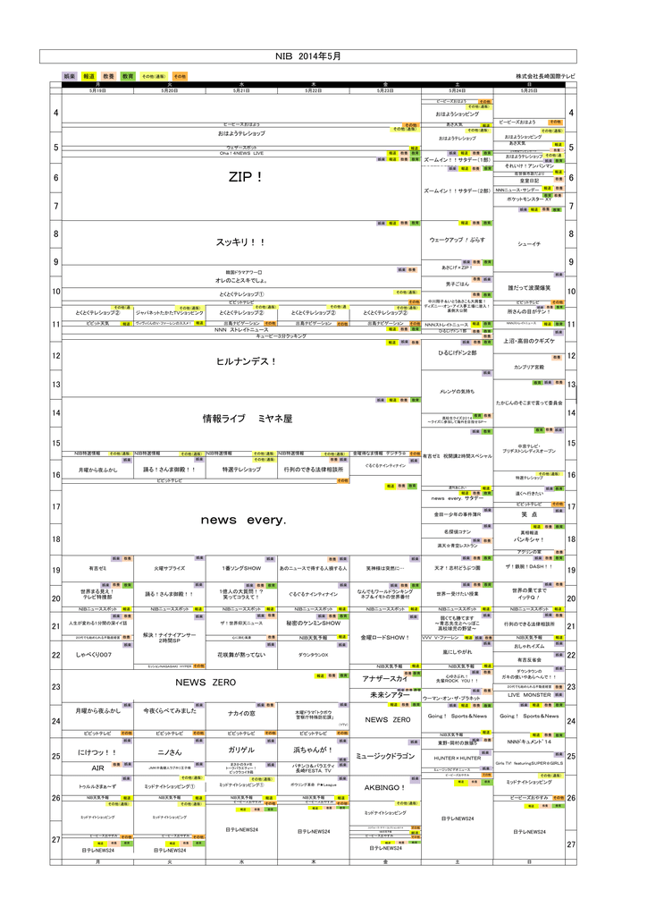 14年5月第3週 Nib長崎国際テレビ