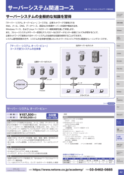 サーバーシステム関連コース サーバーシステムの全般的な知識を習得