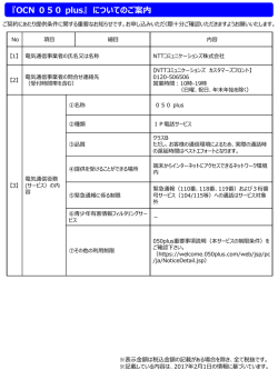 『OCN 050 plus』 についてのご案内