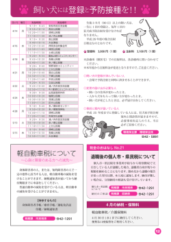 飼い犬には登録と予防接種を！！