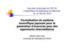 Formalisation du syst&egrave;me honorifique japonais pour la g&eacute;n&eacute;ration d