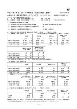 平成18年3月期 第1四半期財務・業績の概況（連結） 平成17年8月4日