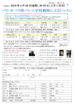 講習会申込み書 - 京都バレエ専門学校