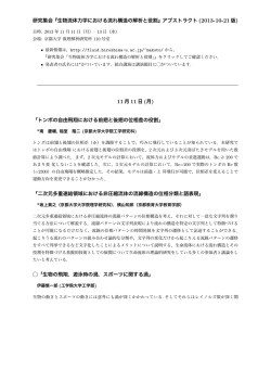 研究集会『生物流体力学における流れ構造の解析と役割』アブストラクト
