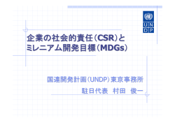 企業の社会的責任（CSR）と ミレニアム開発目標（MDGs）