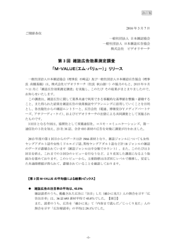 第3回 雑誌広告効果測定調査「M-VALUE」