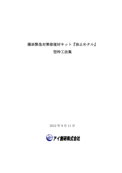 漏油緊急対策修復材 漏油緊急対策修復材キット『油止めタル』 型枠工法集