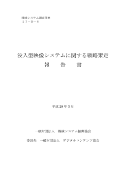 没入型映像システムに関する戦略策定