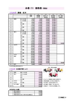 糸巻（1） 価格表（＋税）