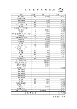 ご 披 露 宴 お 見 積 書 （例）