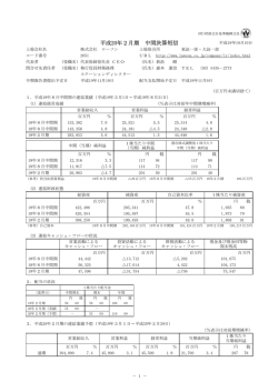 平成20年2月期 中間決算短信