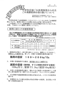 肥料の使用方法 （PDF）